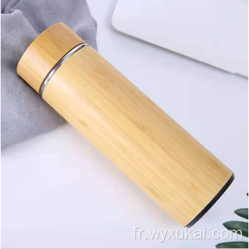 Bouteille d&#39;eau en acier inoxydable en bambou produit chaud